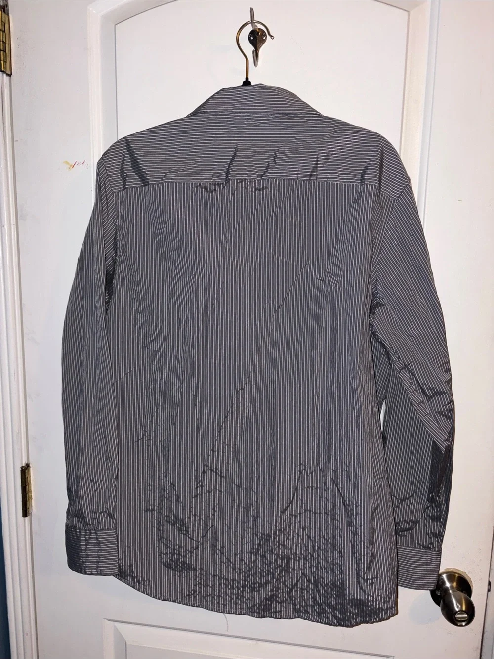Express Men’s Black & White Pinstripe Shirt Jacket